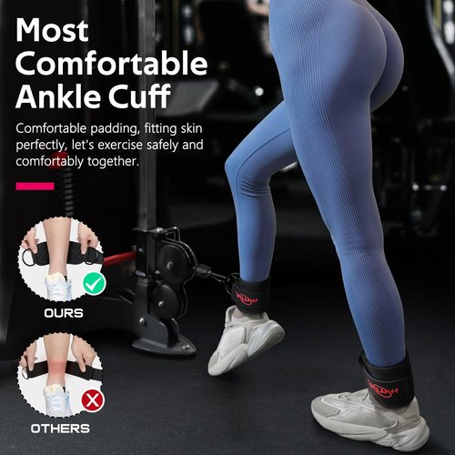 WALITO Exercise Handles and Gym Ankle Straps, Replacement Cable Machine Attachments for Home Gym Equipment, Pulley System, Pilates, Resistance Bands, Strength Trainer