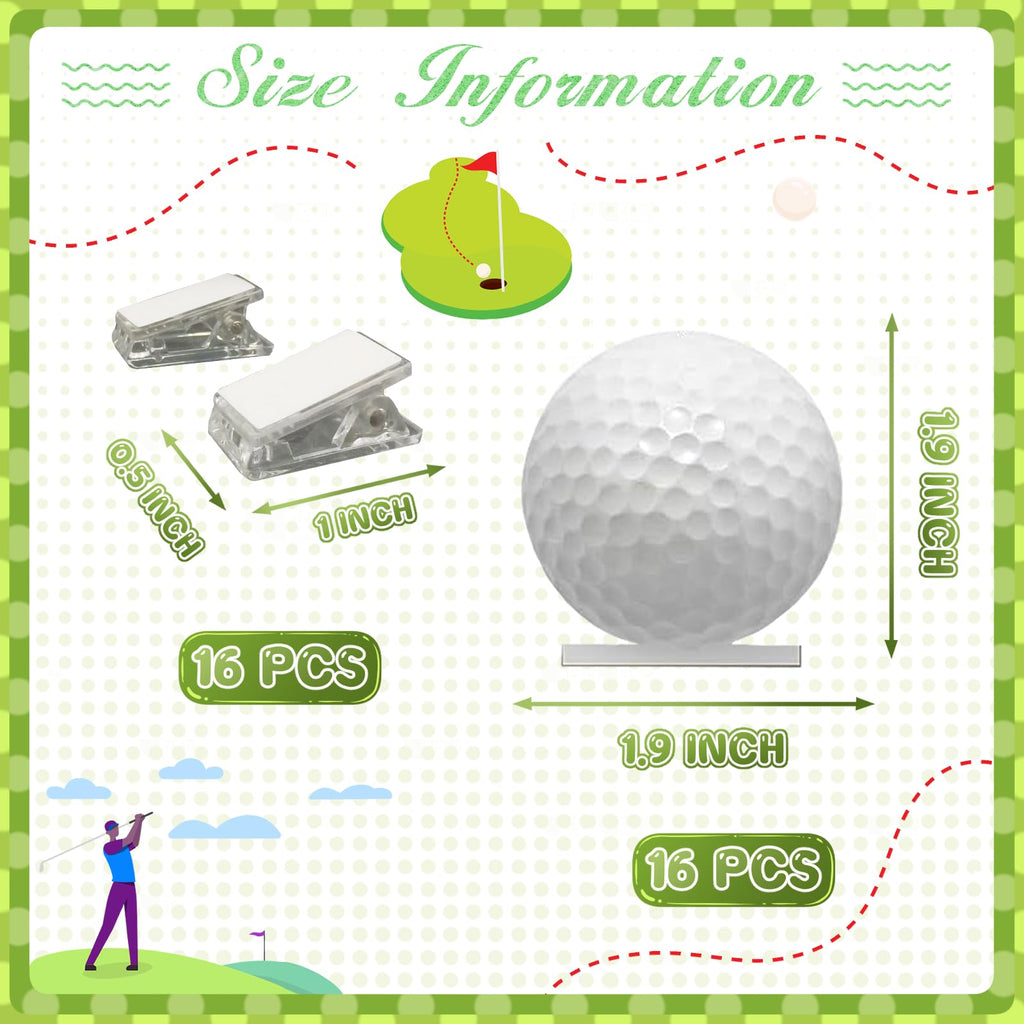 HABDJILTY 16Pcs Golf Photo Stand Golf Party Decorations Table Number Card Place Holder Sticky Note Holder Hole In One Table Centerpieces Hole In One Birthday Party Supplies