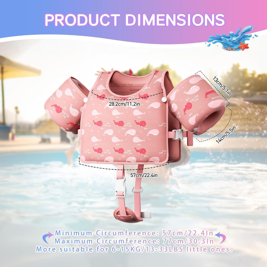 Skiennix Toddler Swim Vest - Adjustable Floaties for 13-33 lbs | Swim Jacket for Kids 1-7 Years Old