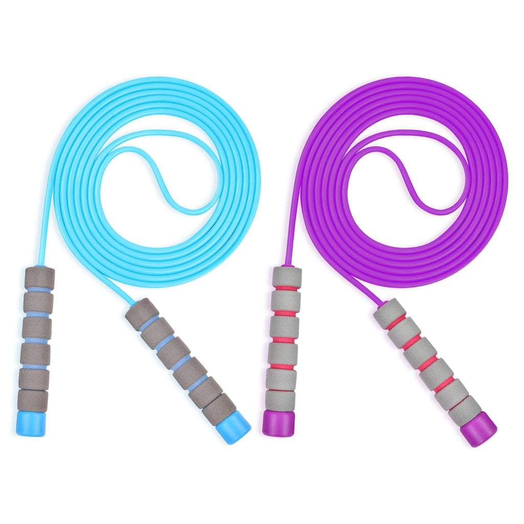 Jump Rope, 2 PCs Children's Skipping Rope, Adjustable Jump Rope with Skin-Friendly Foam Handles, 260 cm Skipping Rope for Children, Fitness, Training, Game