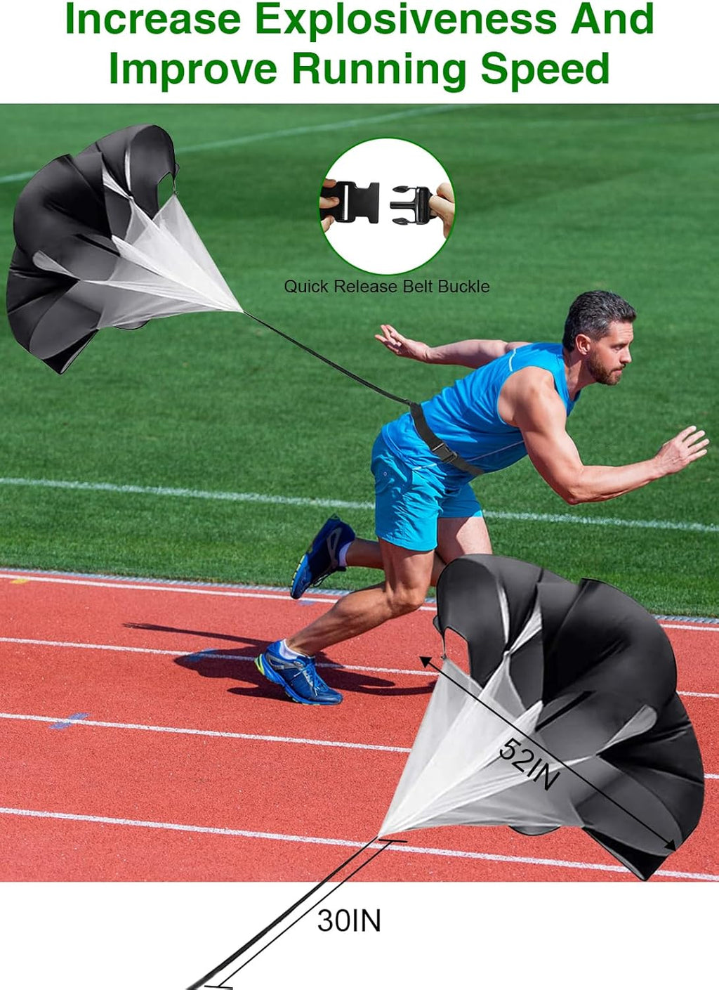 Speed Agility Training Equipment Set - 20ft Agility Ladder, 10 Disc Cones & Resistance Parachute for Football, Soccer, Basketball