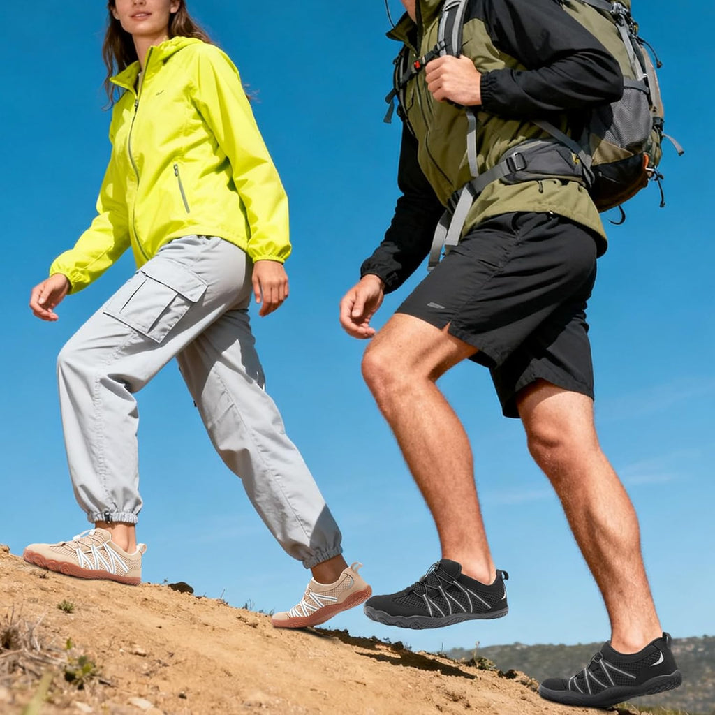 Spesoul Barefoot Shoes - Lightweight Minimalist Slip-On Sneakers with Wide Toe Box for Hiking & Running