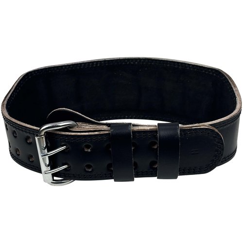 Pacific Road Men's Pure Heritage Full Grain Leather Lifting Belt – Handcrafted with Extra Padding, Double Prong Buckle & Double Stitching (Large)