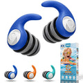 Waterproof Ear Plugs for Adults & Kids, 3 Pairs—Soft Silicone, Blue/Orange/Sky Blue (Variation: Blue, Orange, Sky Blue-Kids)