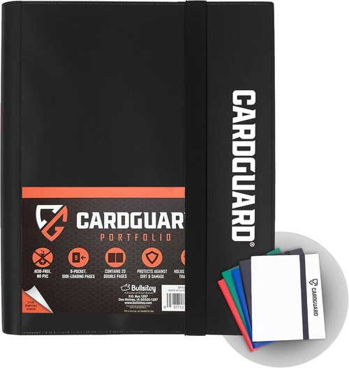 CardGuard Trading Card Binder Pro-Folio - Durable 9 Pocket Album for Pokémon, YuGiOh, MTG & Sports Cards - Black