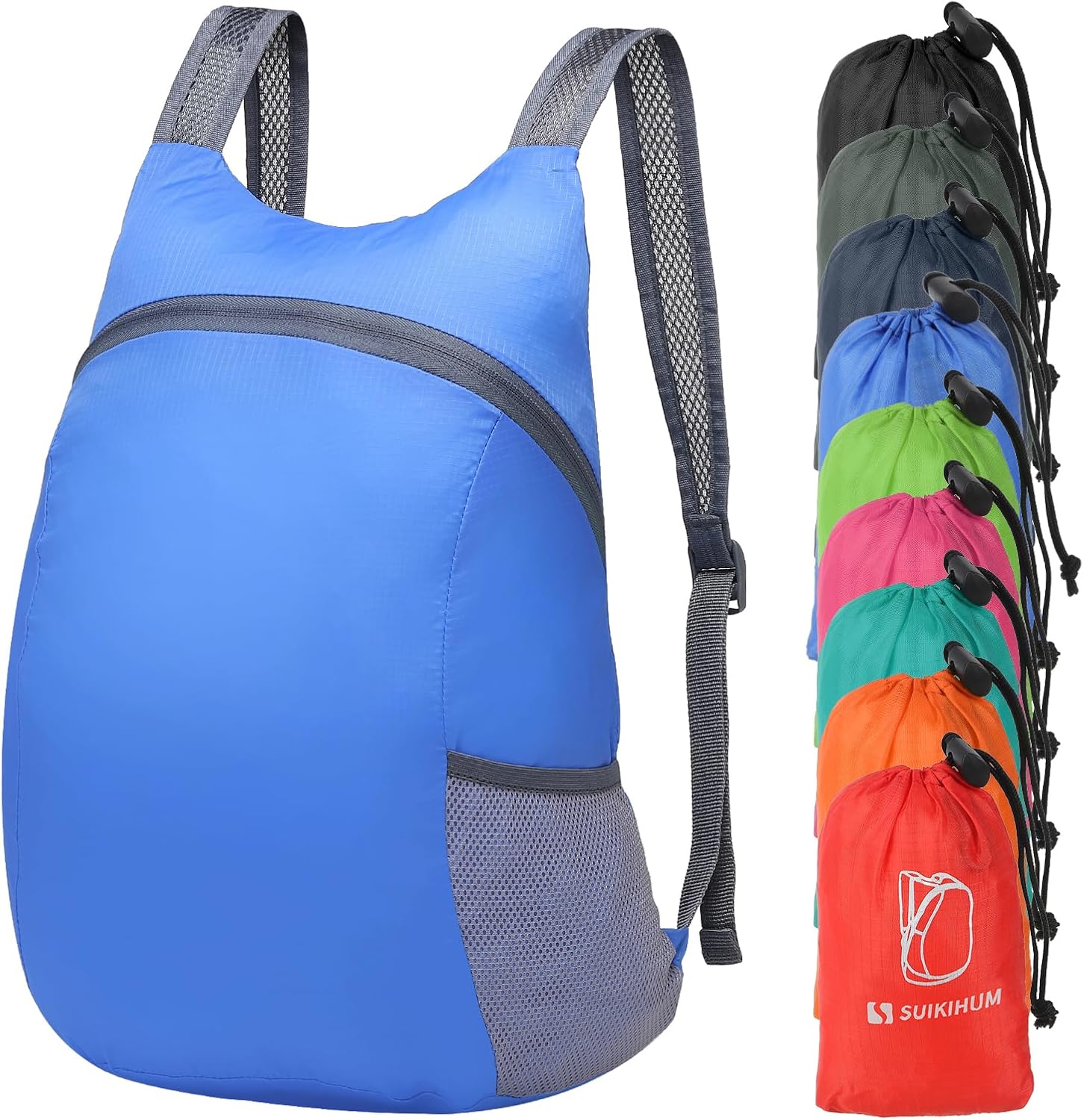Skiennix 20L Ultra Lightweight Hiking Daypack - Foldable Travel Backpack for Camping & Cycling | Sapphire