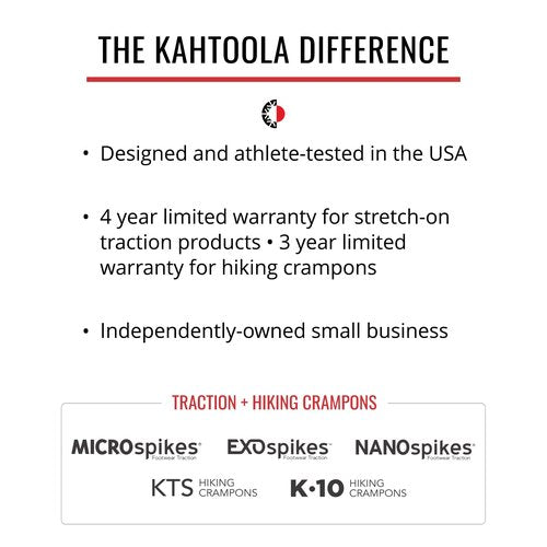 Kahtoola NANOspikes Footwear Traction for ICY Winter Road Running & Walking - Charcoal - Small