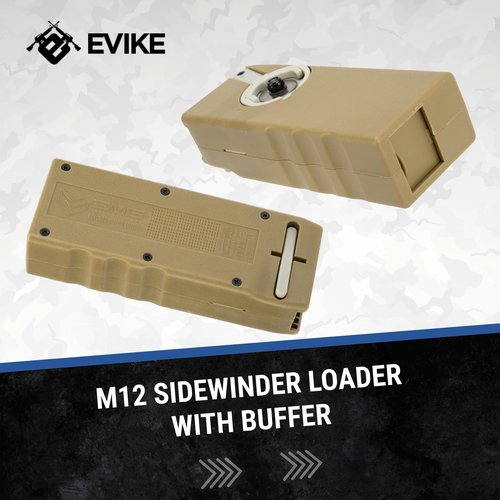 Evike Airsoft - EMG Odin Innovations M12 Sidewinder Speed Loader with M12 Sound-Dampening Buffer (Color: Dark Earth)