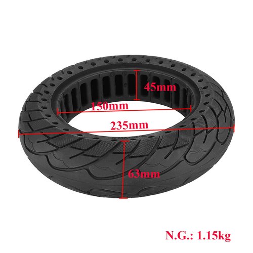10 x 2.5 Honeycomb Tire, 60/70-6.5 Air pocket tyre for Segway Ninebot Max G30LP G30 Electric Kick Scooter (Common style)