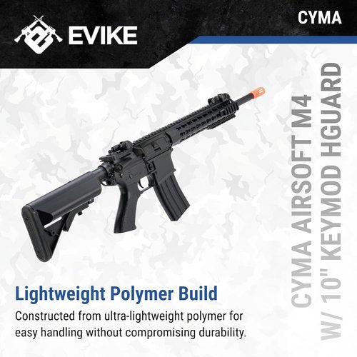 Evike x CYMA Sport Airsoft M4 - 10-Inch KeyMod Rail for Enhanced Performance
