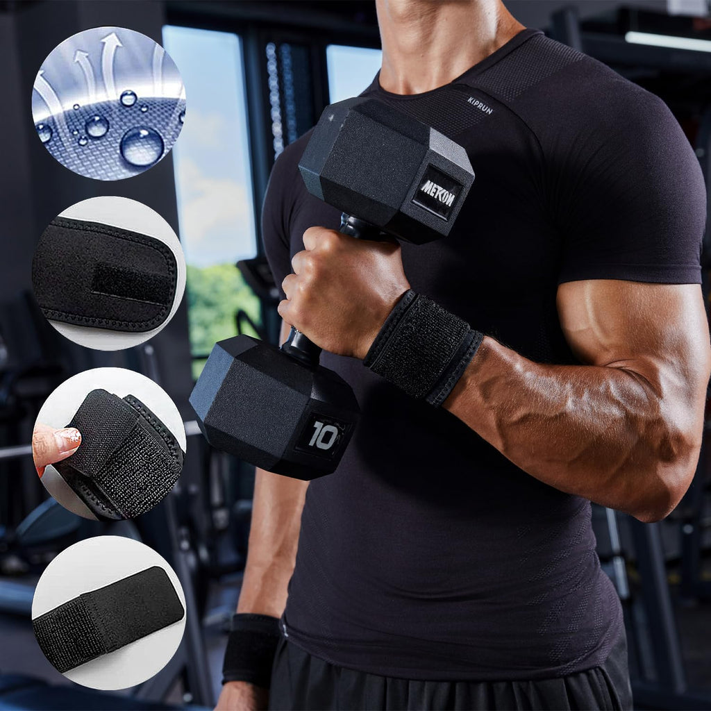 YUNYILAN Adjustable Wrist Brace - 2 Pack Fitness Support Straps for Pain Relief | Black