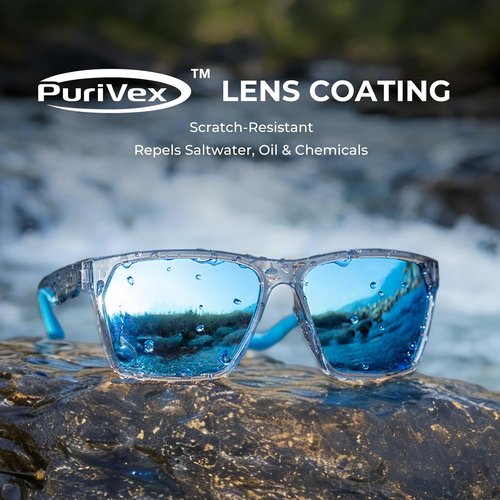 KastKing Beartrap Polarized Fishing Sunglasses - PuriVex Lens Coating | Stylish Wayfarer Design for Men & Women