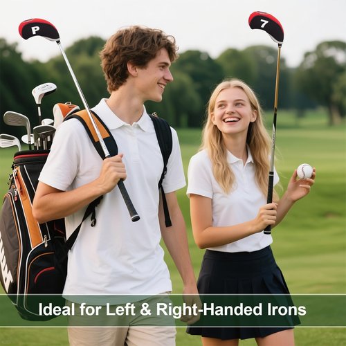 Welspo Golf 11pcs Neoprene Iron Headcover Set Golf Club Iron Head Covers Set Driver Headcover, Transparent Window and Number Print on Both Sides, Head Cover Wedge Iron Protective fits Main Iron Clubs