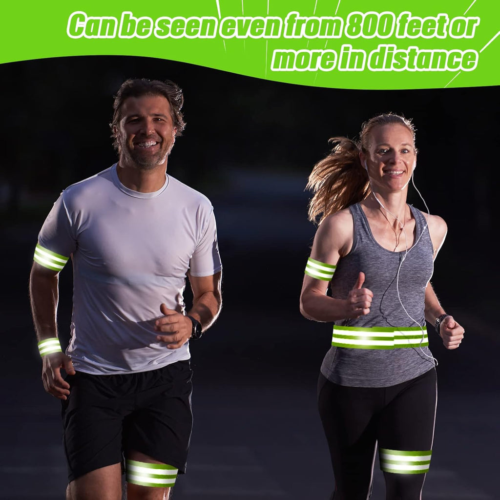 Zubebe Reflective Bands - 48 High Visibility Safety Straps for Wrist, Arm, Ankle, Leg | Ideal for Night Walking, Cycling, Running