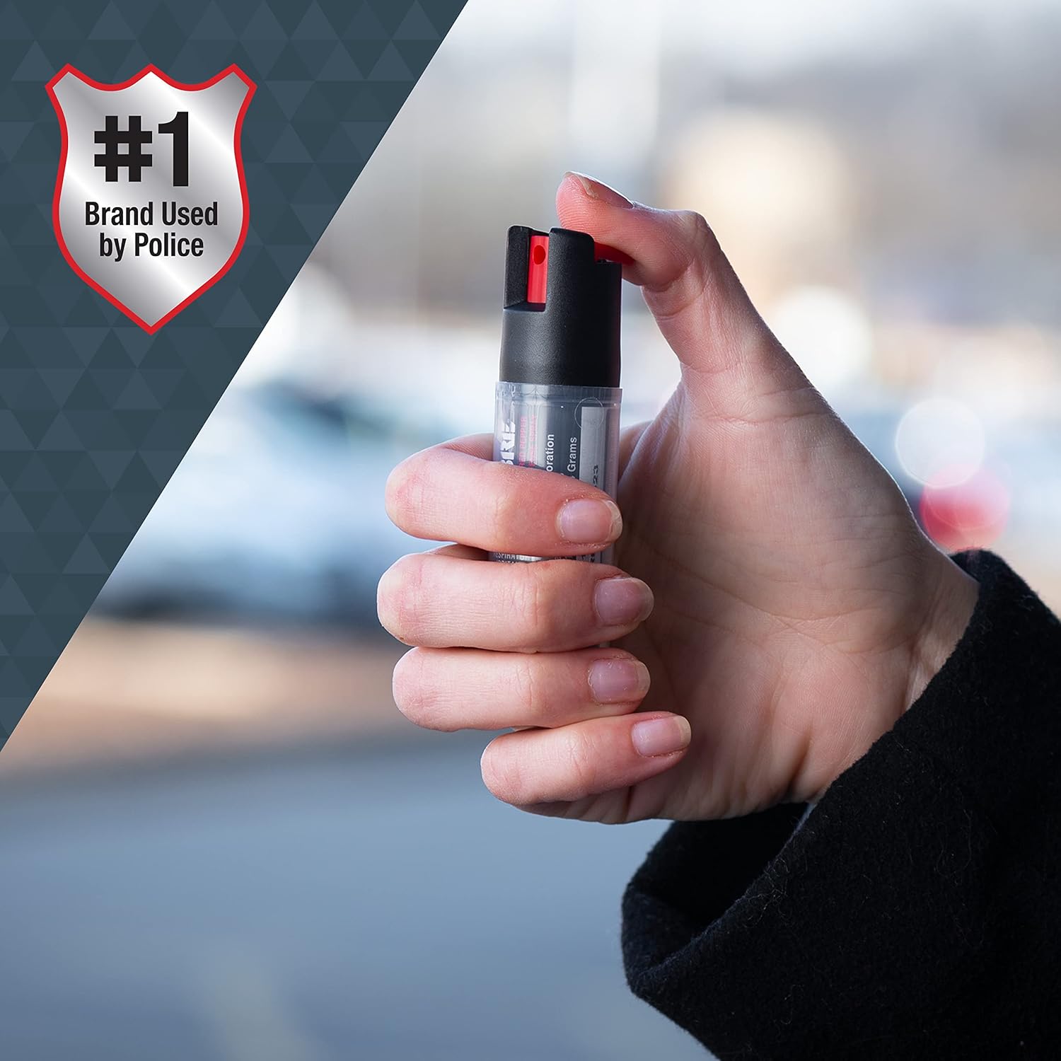 SABRE Defense Spray - 3-in-1 Formula with Key Ring | 25 Bursts, 10-Foot Range, Black
