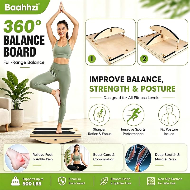 3-in-1 Calf Stretch Slant Board with Balance Training