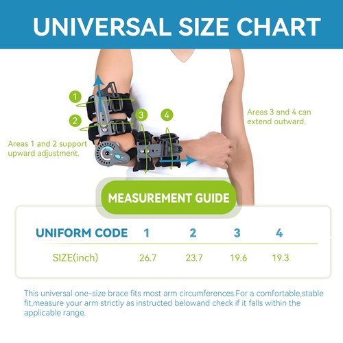 Komzer Hinged Elbow Brace,Adjustable Post OP ROM Elbow Brace with Sling Stabilizer Splint Arm Injury Recovery Support After Surgery (Left)