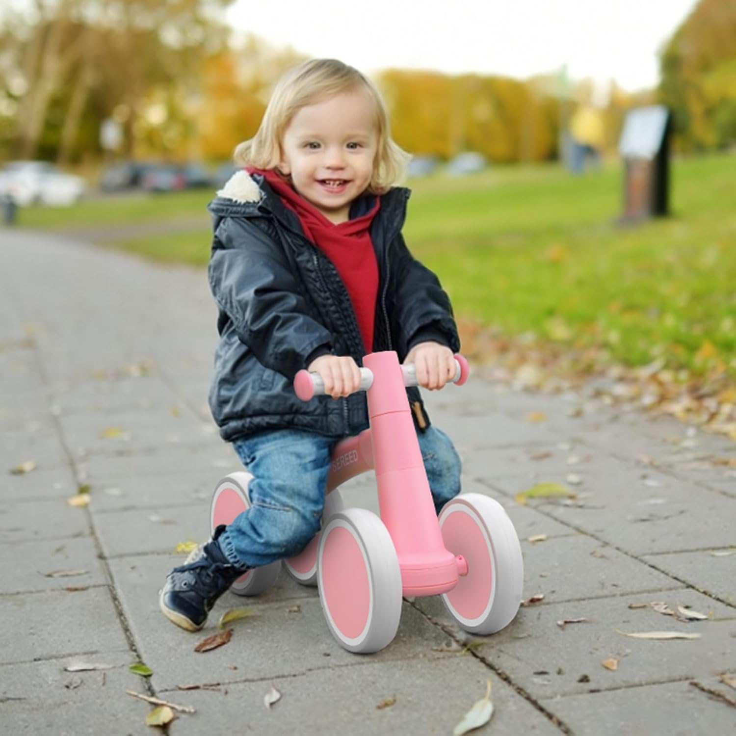 SEREED Baby Balance Bike - 4-Wheel Toddler Bike for 12-24 Months | Perfect First Birthday Gift