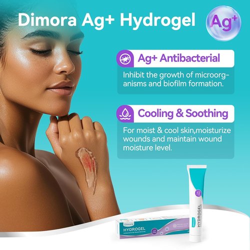 Dimora Antibacterial Gel Wound Dressing | 3 Packs of 3oz Silver Hydrogel for Soothing & Healing Cuts