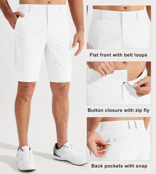 Libin Men's Golf Shorts - Lightweight Quick-Dry Casual Shorts | 7"/9" Water-Resistant Flat Front Design