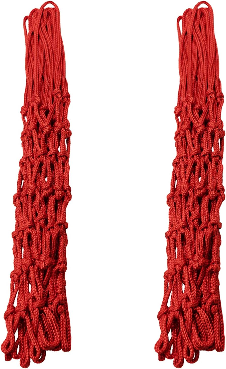 Sanung Basketball Net Replacement - Heavy Duty Anti-Whip Design | 12 Loops, Standard Size, Red
