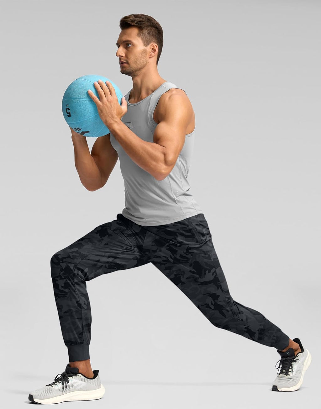 Pudolla Men's Lightweight Jogger Sweatpants - 4-Way Stretch with Pockets for Athletic Workouts