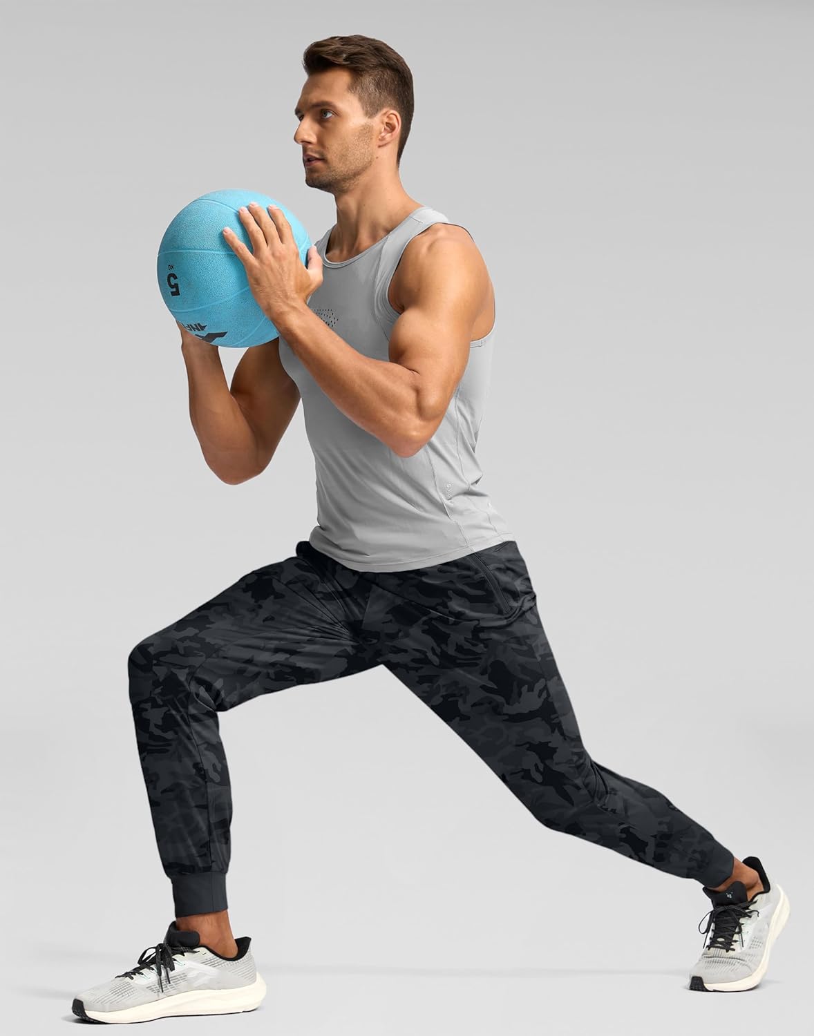 Pudolla Men's Lightweight Jogger Sweatpants - 4-Way Stretch with Pockets for Athletic Workouts