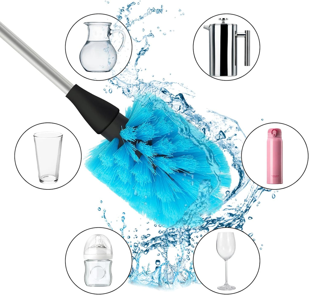 Skiennix Long Bottle Brush - 15.35-Inch Bendable Cleaner for Beer, Wine, Baby Bottles & More - Blue | 1 Pack