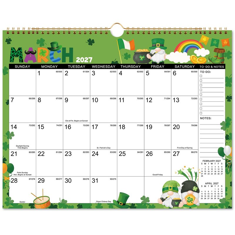 Calendar 2026-2027 - Wall Calendar 2026-2027, July 2026 - December 2027, 14.8" x 11.6", 18 Month Wall Calendar with Twin-Wire Binding, Hanging Hook - 12 Different Themes