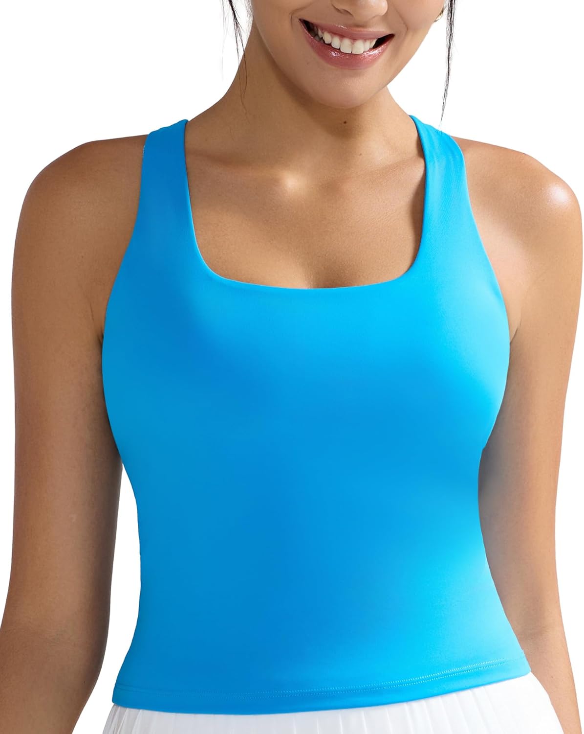 Running Girl Tank Tops - Built-In Bra Racerback Activewear for Women | Yoga & Workout Essentials