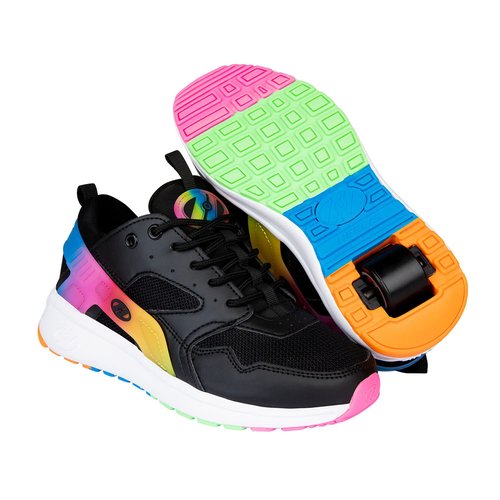 HEELYS Girl's Force (Little Kid/Big Kid/Adult) Black/Rainbow 13 Little Kid M