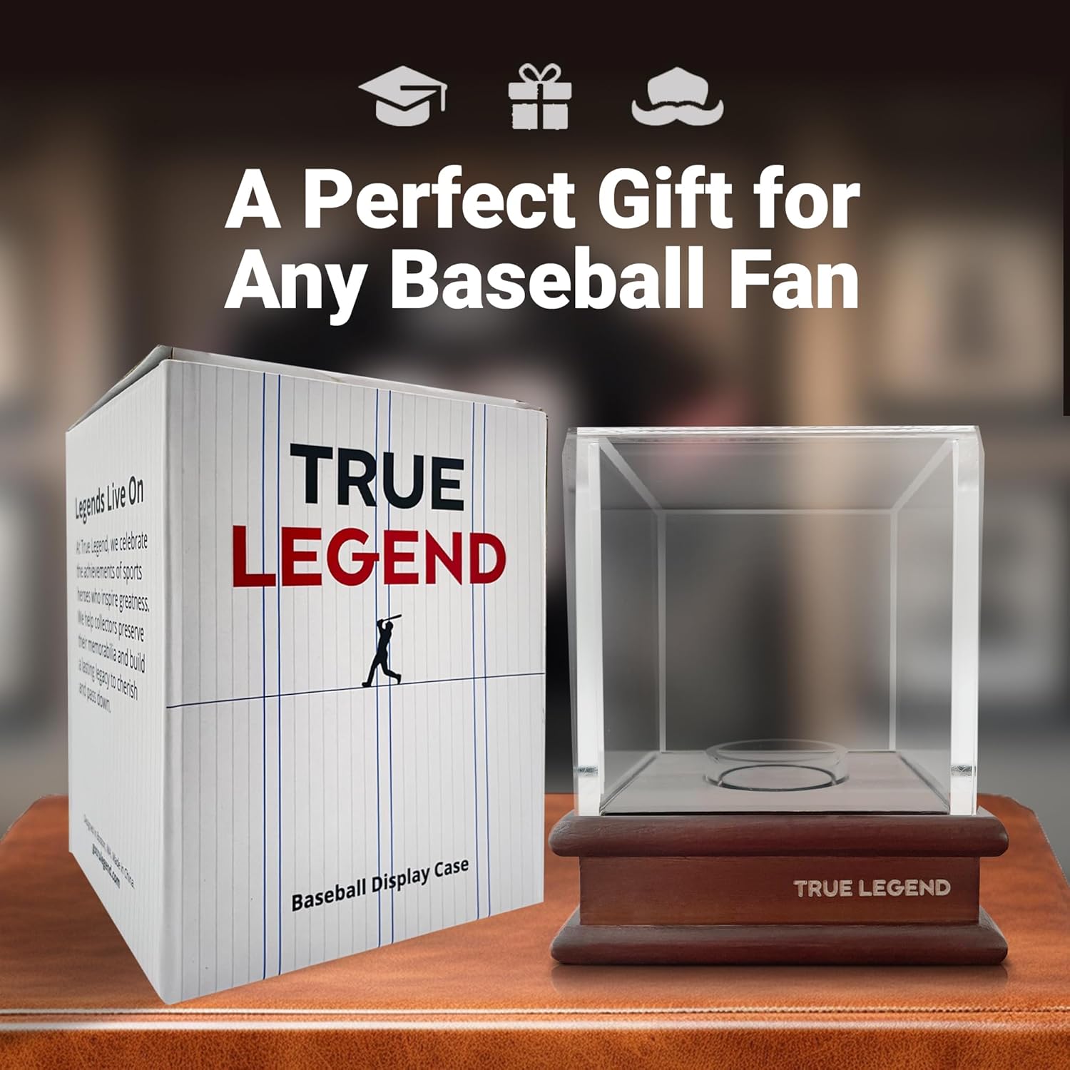 True Legend Baseball Display Case - Premium UV Protection & Thick Acrylic Edges | Ideal for Sports Memorabilia