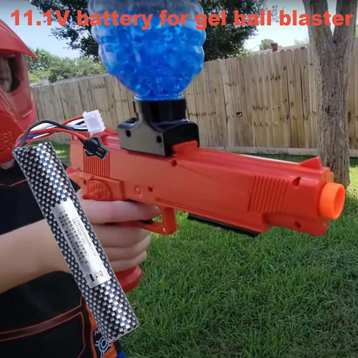 Skiennix Water Bead Gel Ball Blaster - 11.1V Rechargeable Battery with USB Charging Cable | 2000mAh Capacity