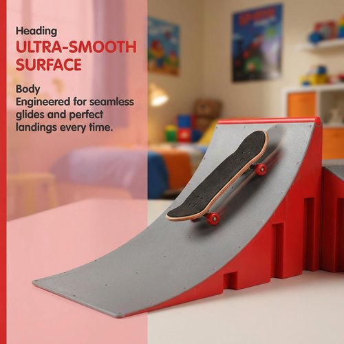 DECHOUS Mini Finger Skateboard Ramp Set Plastic Mini Finger Toy Skateboard Park Ramps for Boys or Girls Fingerboard Obstacles Skateboarding Training Accessories Skatepark Prop