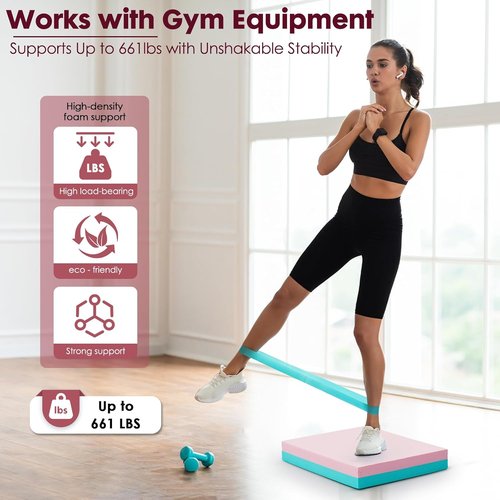 Balance Pad | High-Density Foam Cushion Mat for Yoga & Fitness - Non-Slip Stability Trainer (16x13x2.4 Inches)