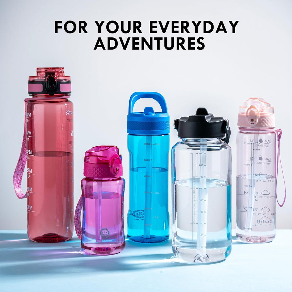 OLDLEY 32 oz Clear Water Bottle - BPA-Free Tritan, Wide Mouth, Leak Proof | Ideal for Gym, Travel, Home, Office