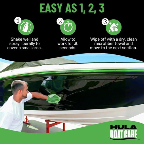 Hula Water Spot Remover for Boats - 32 oz Ceramic Sealant for Daily Maintenance & High-Gloss Finish