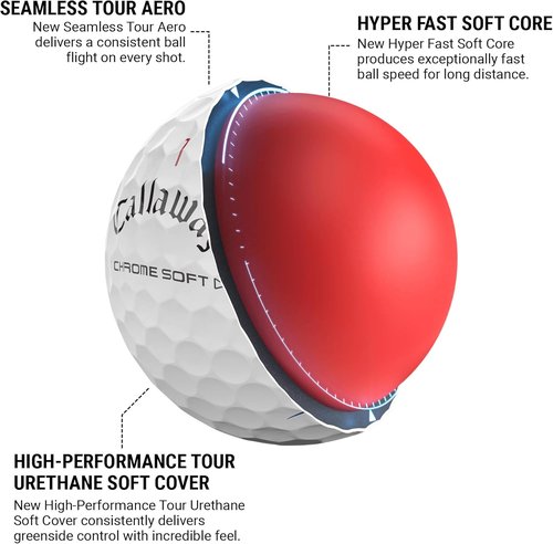 Callaway Golf Chrome Soft Golf Balls - Exceptional Feel & Distance | 12-Pack, White