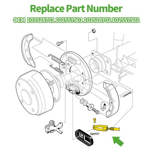 10L0L Golf Cart Brake Cable Set Compatible with Club Car Precedent 2004-up & Tempo 2018-up, L+R Driver and Passenger Side, Replace OEM 103528701 102557501 103528702 102557502