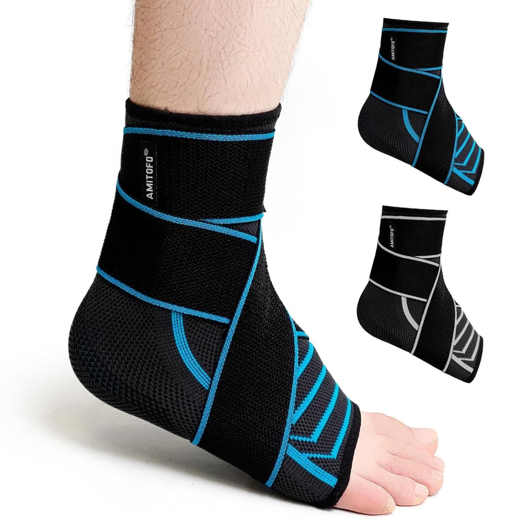 Skiennix Ankle Brace - Compression Support for Sprained Ankle & Plantar Fasciitis Relief | Medium Size