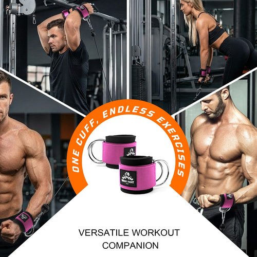 Wrist Cuffs with Dual D-Rings – Secure & Comfortable Support for Cable Machine Workouts, Lateral Raises, Arm Strength Training, and Triceps Exercises
