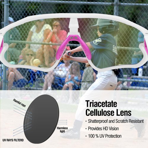 DUCO Kids Sunglasses - Lightweight UV400 Sports Shades for Boys & Girls | TR90 Frame DK268