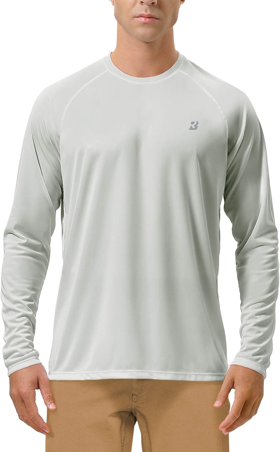 Roadbox Men's Long Sleeve Sun Protection Shirt - Comfortable Fit | Includes 3 Pack Compression Shorts (Size: L)