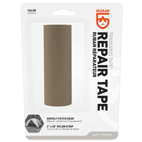 GEAR AID Tenacious Tape - 3” x 20” Nylon Fabric Repair Tape for Jackets, Tents & Gear | Coyote Color