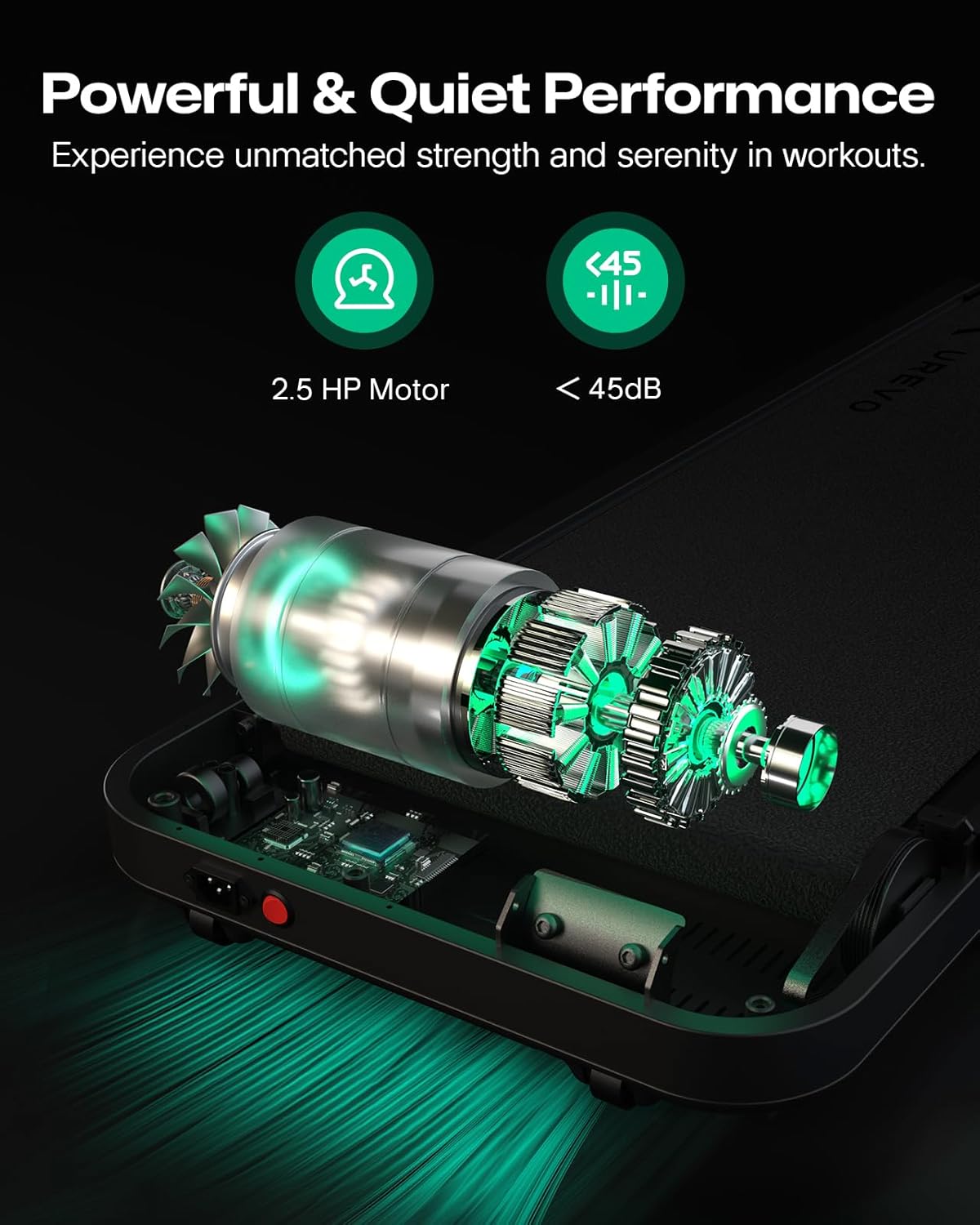 UREVO Smart Walking Pad - Quiet Under Desk Treadmill with APP & Remote | Portable Shock-Absorbing Design for Home Office Fitness