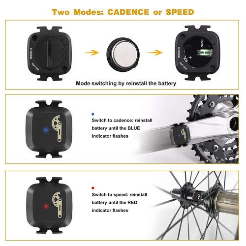COOSPO Cadence and Speed Sensor, Wireless Bike Cadence Sensor for Bike Computer/Rouvy/Peloton/Wahoo