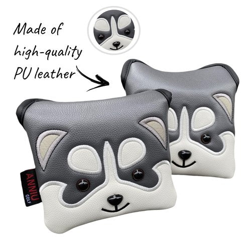 Lovely Golf Mallet Putter Cover Head Cover Headcover, Magnetic Putter Cover Mallet for Men, PU Leather Golf Club Cover Protection - Putter Headcover for Golf Clubs (Square Mallet Putter)