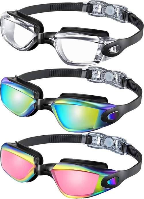 NSSIW Kids Swimming Goggles - Anti-Fog, Leak-Proof Design | 3-Pack for Ages 4-16, Boys & Girls