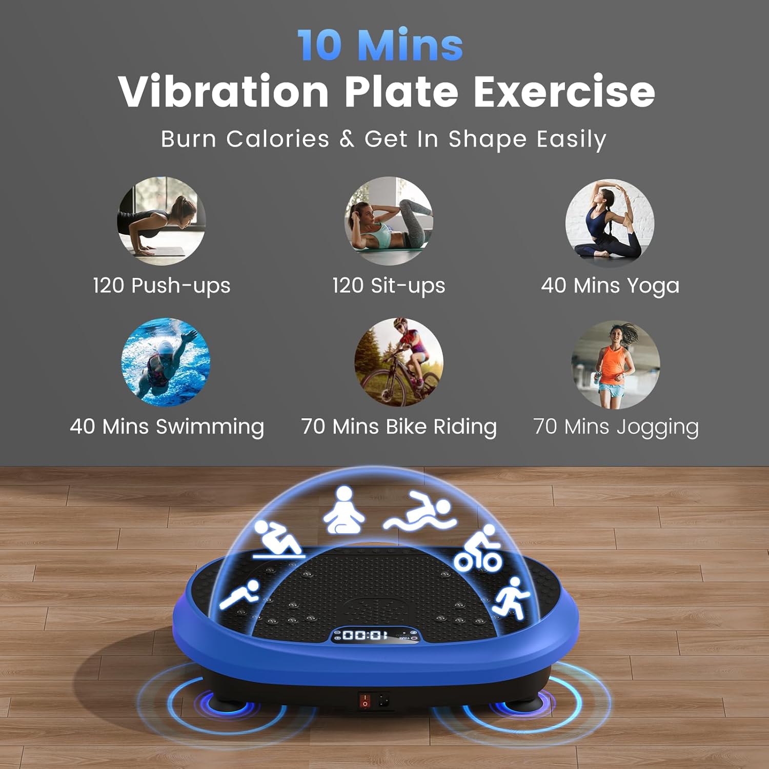 Skiennix Vibration Plate Exercise Machine - Bluetooth Fitness Platform for Lymphatic Drainage | Full Body Workout