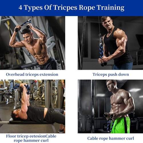 Deluxe Tricep Rope - Easy Grip Non-Slip Cable Attachment for Gym Workouts | 27 & 36 Inch Length